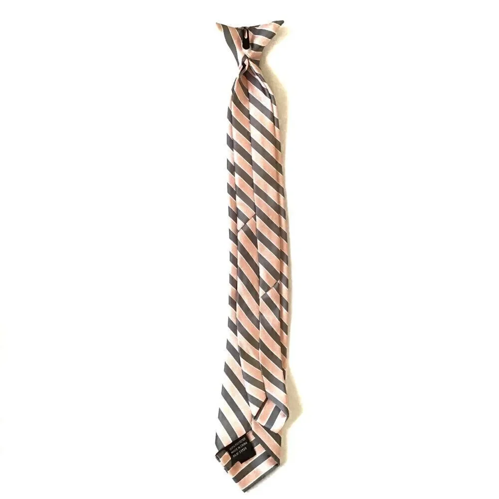 Striped Polyester Clip On Tie